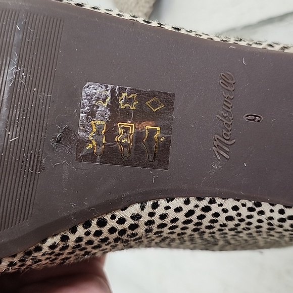 Madewell The Adelle ballet flat Spot Dot Calf Hair tan brown Dried Flax Size 9 - Picture 8 of 9